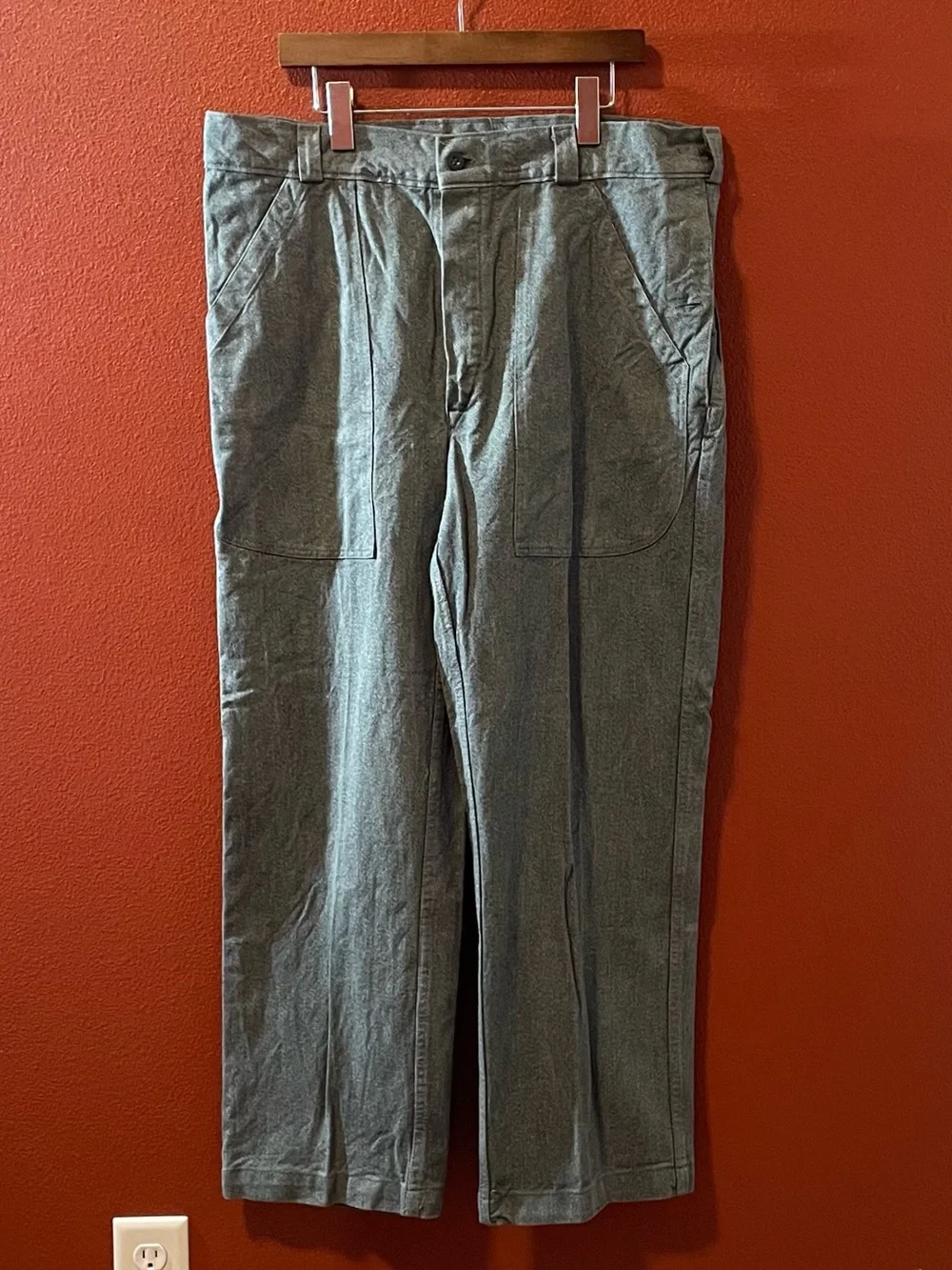 Spilag Men’s Vintage 1980’s Swiss Salt & Pepper Piquet Workwear Field Pants